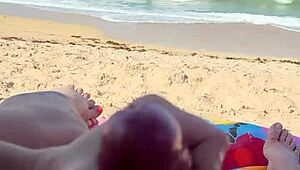 Getting him off on a public beach