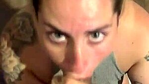 she always does sloppy deepthroat blowjob facial