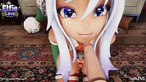 elfie love hentai vtuber blows you and cums on tits in vrchat mmd 😘