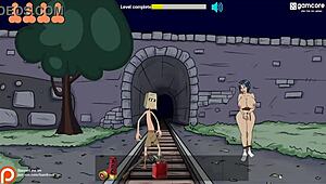 Fuckerman Flash Game Fucks Big Tits with Monster Cock for Facial!