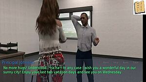 Wife and stepmother play game with brunette and blonde teens, exposing big asses and tits