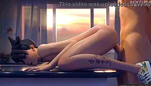 D.Va Gets Her Ass Ripped Hard in Futa Compilation