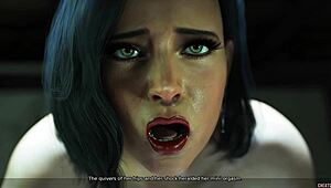 Hot 3D milf blows me while sneaking behind her partner's back