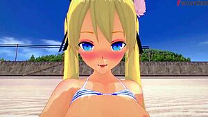 Marie Rose Bikini Action on Fantasy Beach