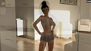 Big tits anime girl enjoys monster cock in ass