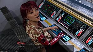 stranded in space, flirting with a half robot girl