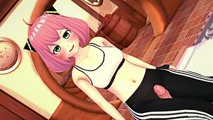 anya wants to ride after gym in adult hentai version