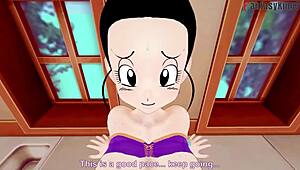 Chichi gets stuck in the kitchen during dragon ball z fantasy