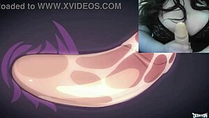 Demon girl femdom dominates with big natural tits in hentai