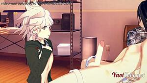 Yo, Dangan Ronpa 2 yaoi 3D with Ouma and Nagito bareback!