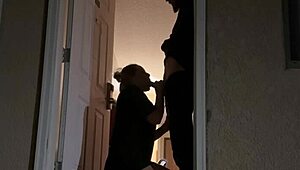 Amateur Couple Attempts Risky Encounter In Hotel Doorway