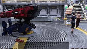 stranded in space, flirting with a half robot girl