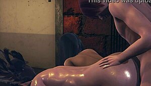 Froppy and momo share threesome in my hero academia hentai