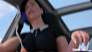 bbc dilf pounds lady boy booty, then deep throats her in car