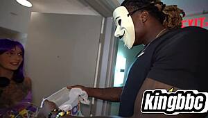 halloween night brings big black dick trickery