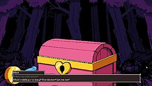 In Flip Witch Pixel Hentai Game Episode 2, the big monster girl uses a huge sextoy for intense pleasure