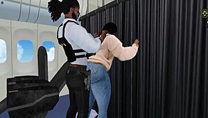 Black Cop SEARCHES and FUCKS Muslim Woman Hard on Airplane!