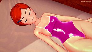 la linda gwen esta mojada se quita el ba�ador para follar versi�n adulta hentai