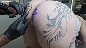 Starting My Day with Outdoor Anal Tattoo Play in Interracial Action