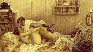 vintage erotic illustration with steamy retro vibes!
