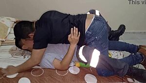 Fucking with the delivry guy.