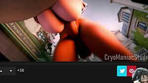 horny juno and ellie go ass to ass with toys in mass effect zone