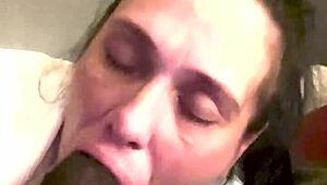 Slurping and licking this thick shaft gets messy quick