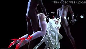 two bbc fuck bigboobs chick in 3d animation 244