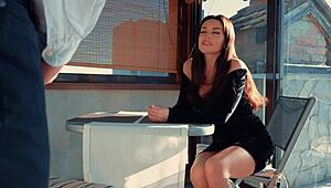 I'm Shocked! Waiter Drilled Hot MILF Right in Restaurant