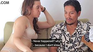 Martina shamelessly flirts with her father's friend in a roleplay scenario