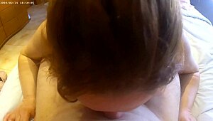 European teen wife sucks bodybuilder's cock for cum in mouth facial