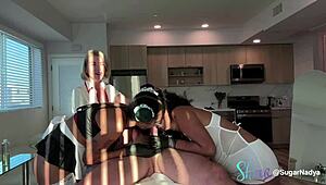 Damn, Free Ebony Girls Host Blowjob Orgy for Client After Shaving!