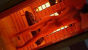 risky flashing and masturbation in public spa center with my small 18+ tits