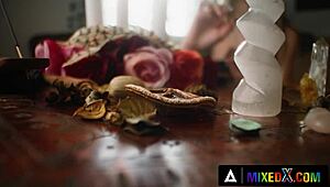 Mixedx Features Hot Lesbian Threesome with Witch Stepsisters and Roommate