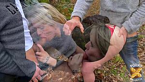 Georgia’s stunning body taken by two eager guys in lingerie