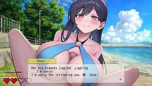 Anime Femdom Titty Fucks on Otherworldly Beach!