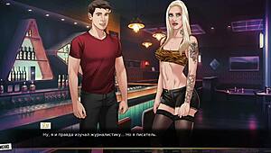 Complete gameplay - our red string part 21 with naked blonde using dildo in photoshoot