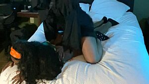 Cheerleading getting plowed by big black cock!