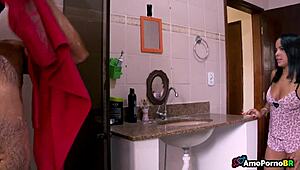 Bold Stepfather Fucks Mature Milf With Big Clit And Ass In Room. Young Girl Watches Intense Action!