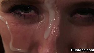 this babe just took a huge sperm load on her face