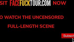 Slutty big tits Latina babe casually takes a huge cock deep in her throat