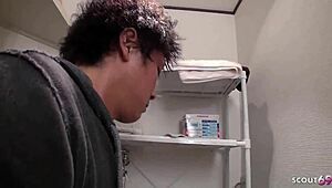 Skinny Asian Step-Sister Caught in Shower Seduces for Multiple Squirt Orgasms in Wild Fuck