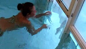 risky flashing and masturbation in public spa center with my small 18+ tits