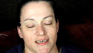 Dirtydee's slave gets drenched in cum bukkake madness.