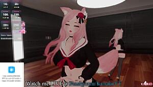 Kanako's chat demands squirt, catgirl VTuber moans in ecstasy