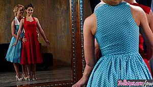 Cassidy Klein and Cherie Deville swing into action with teen in hot scene.