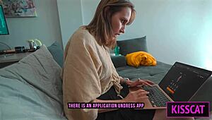 step son lost it seein step mom naked pic, fuked her in shared bed oops!