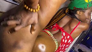 Crazy kitchen banging with Vera, her skinny frame taking it hard!