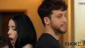 Cuck4k shows a husband watching his wife ride in bold action. Not here for feelings!