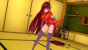 Rias Gremory in kimono at the festival. Why is there sex in this hentai madness?